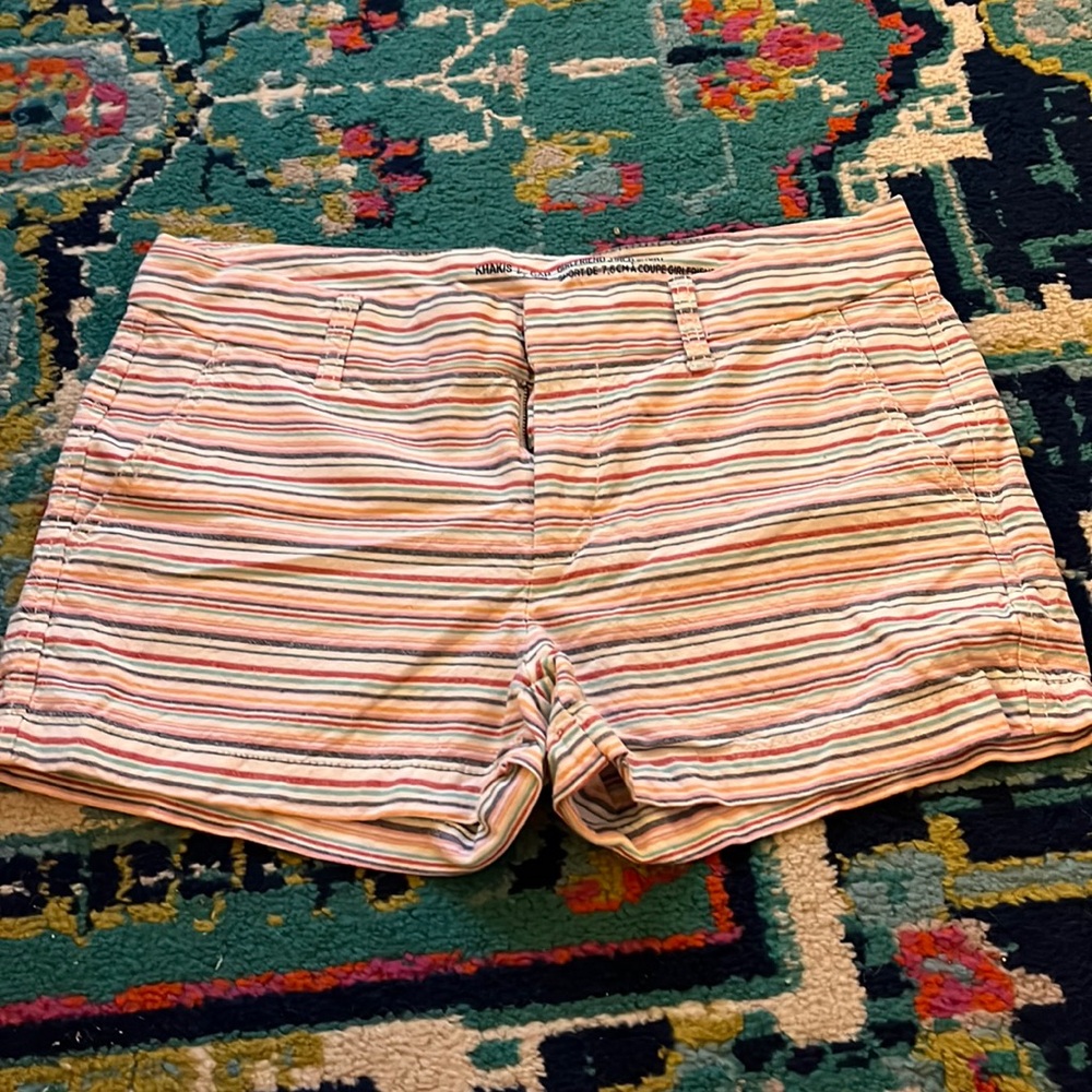 Gap Girlfriend 3 inch Striped Multicolor Shorts